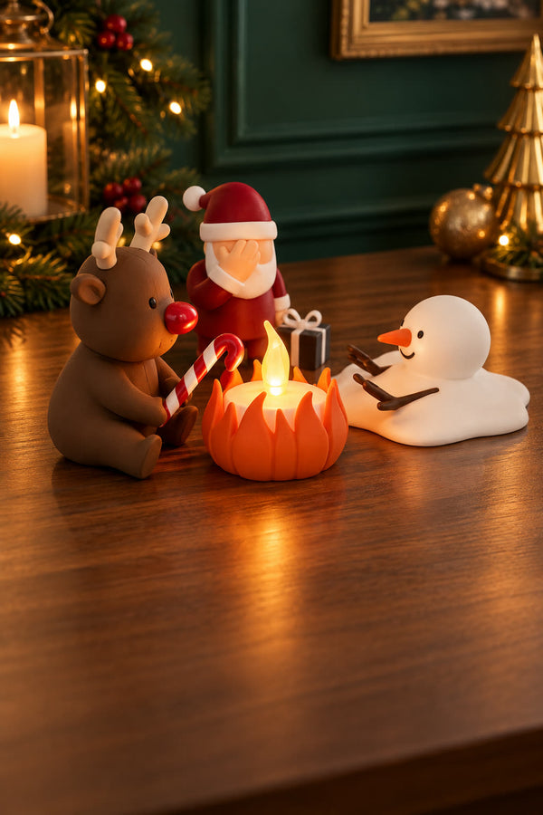 Christmas Campfire-set van Yafico, sfeer: smaragdgroen en goud