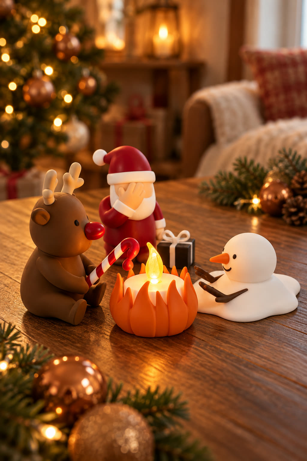 Christmas Campfire-set van Yafico, sfeer: karamel en brons
