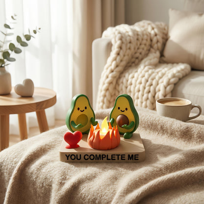 Gepersonaliseerde Avocado Waxinelichthouder voor Stellen - Uniek Valentijn Cadeau voor Haar en Hem - Gezellige Woondecoratie