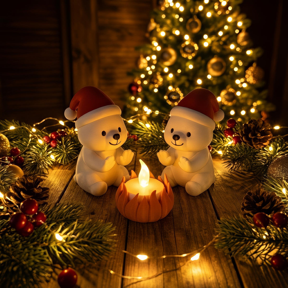 IJsbeer winter decoratie productfoto – origineel kerstcadeau witte achtergrond