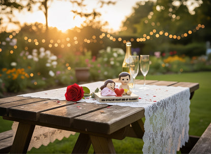 Schattig Bed Beeldje voor Koppels, Samen Slapen Onder één Deken, Grappig Liefdescadeau