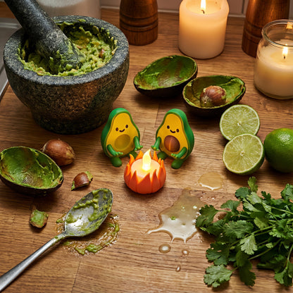 Gepersonaliseerde Avocado Waxinelichthouder voor Stellen - Uniek Valentijn Cadeau voor Haar en Hem - Gezellige Woondecoratie