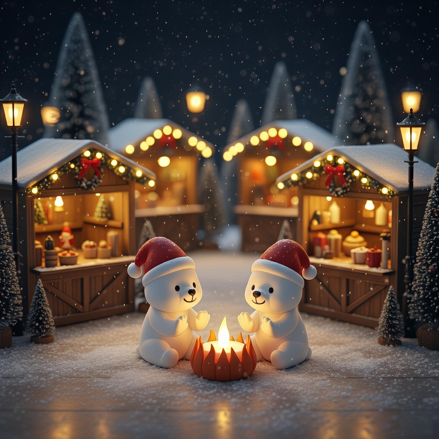 IJsbeer kerstdecoratie met LED – winter dierenfiguur – schattige kerst tafeldecoratie – mini kerstscène kerstdorp – origineel kerstcadeau