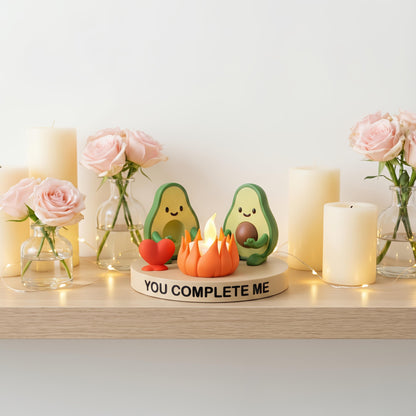 Gepersonaliseerde Avocado Waxinelichthouder voor Stellen - Uniek Valentijn Cadeau voor Haar en Hem - Gezellige Woondecoratie