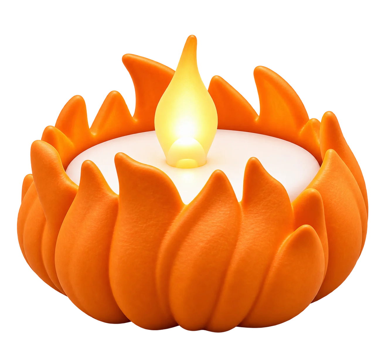 Detail van het verlichte Halloween kampvuur